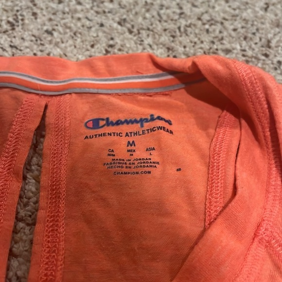 Champion Salmon Colored Key Hole Back Athletic Wear Size Medium - Picture 5 of 8